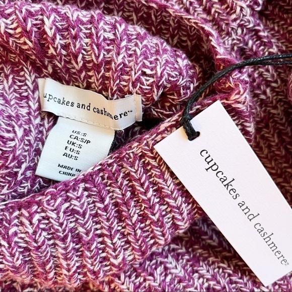 CUPCAKES & CASHMERE NWT Cotton Shaker Knit Sweater Size Small in Raspberry - Picture 12 of 13